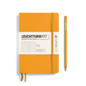 Leuchtturm, Paperback (B6+) Dotted, Softcover, Rising Sun: libreta punteada, 123 hojas numeradas