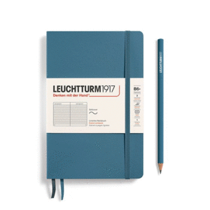 Leuchtturm, Paperback (B6+) Ruled, Softcover, Stone Blue: libreta rayda, 123 hojas numeradas