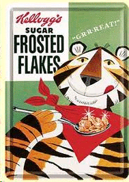 Kellogg's Sugar Frosted Flakes: tarjeta postal metálica (10157)
