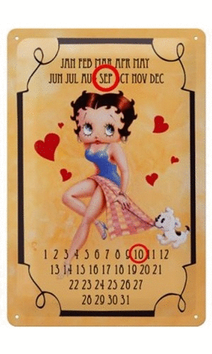 Betty Boop: calendario metálico (20246)