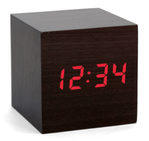 Alarm Clock Wood Cube Dark: reloj despertador (AC22-DK)