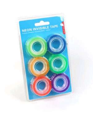 Neon Invisible Tape: set de 6 cintas adhesivas, varios colores (ST18)