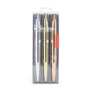 Metallic Retro Pens: set de 3 plumas metàlicas (4355)