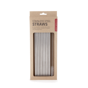 Stainless Steel Straws: set de 10 popotes de acero (CU268)