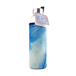 Blue Agate Glass Bottle + Sleeve: botella para agua (CU270)