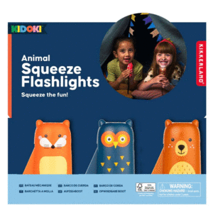 Kidoki, Animal Squeeze Flashlights: set de 3 linternas manuales para niños (KID50)