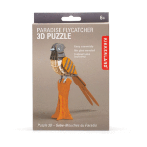Paradise Flycatcher, 3D Wooden Puzzle: rompecabezas de madera (GG290)