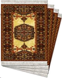 Ivory Gold Feraghan CoasterRug Set: portavasos (CGF-C)