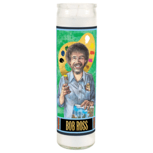 Bob Ross Secular Saint Candle: veladora decorativa 20cm