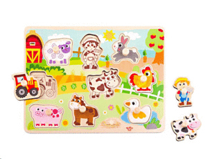 Farm Animals, Chunky Puzzle: rompecabezas de madera