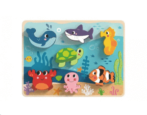 Marine Animals, Chunky Puzzle: rompecabezas de madera