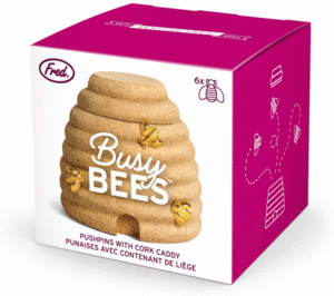 Busy Bees: tachuelas con caja de corcho