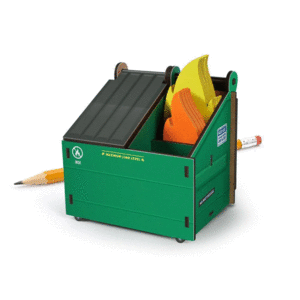 Desk Dumpster: portalápices con tarjetas para notas