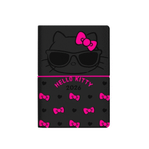 Hello Kitty, negro y rosa: agenda diaria 2026