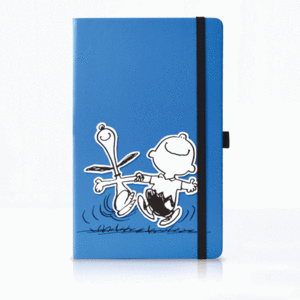 Snoopy y Charlie Brown, azul: libreta rayada