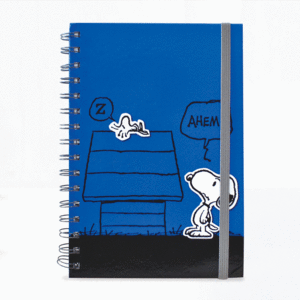 Snoopy y Woodstock, azul: libreta con espiral