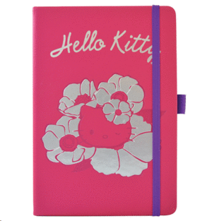 Hello Kitty, Premium, Pink and Silver: libreta