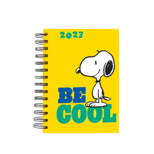 Snoopy, Vintage, Yellow: agenda diaria con espiral 2023