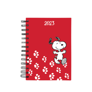Snoopy, Vintage, Red: agenda diaria con espiral 2023