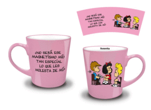 Mafalda, Susanita, rosa: taza de cerámica