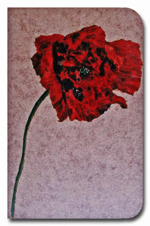 Chile cabrón, línea clásica, flor roja: libreta 9x14 cm.