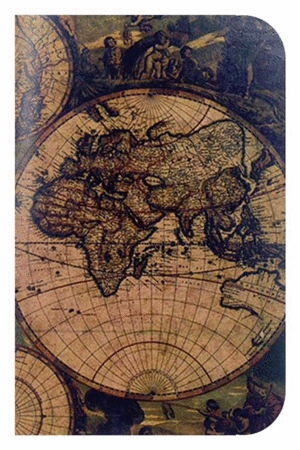 Chile cabrón, línea clásica, mapamundi: libreta cosida 9x14 cm.