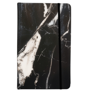 Mármol negro, blanco, mediano, pasta suave: cuaderno (MOHS)
