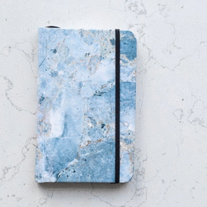 Mármol azul, líneas, chico, pasta suave: cuaderno (CALS)