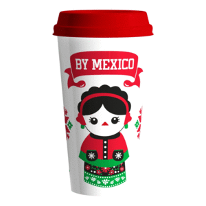 Muñecas navidad: vaso cafetero