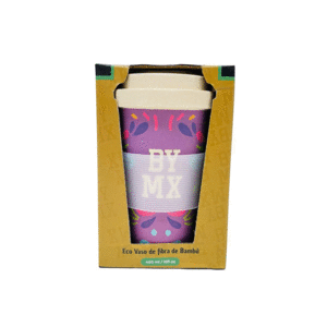 Calaveras neón: vaso térmico de bambú