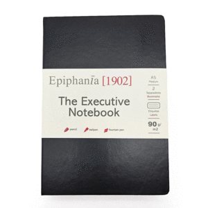Epiphania Notebook, medium, black, puntos: libreta punteada A5