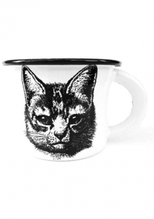 Retro Cat: taza mini de peltre (PE12)