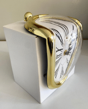 Dalí Melting Clock, Gold: reloj de escritorio
