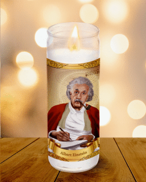 Albert Einstein, Palabras de cera: veladora decorativa