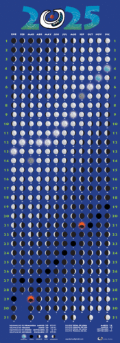 Lunar: calendario fotoluminiscente 2025