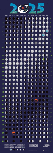 Lunar: calendario fotoluminiscente de escritorio 2025