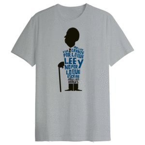 Borges, gris, (Muj/Med): playera de algodón