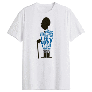 Borges, blanco, (Hom/Ch): playera de algodón