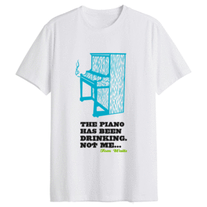 Tom Waits, blanco, (Muj/Med): playera de algodón