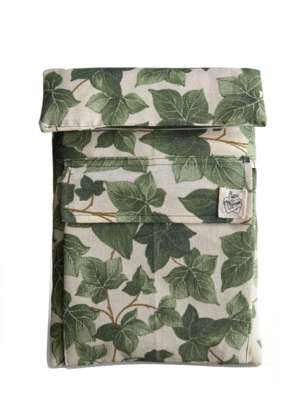 Leer me enciende, hojas verdes: portalibros de tela