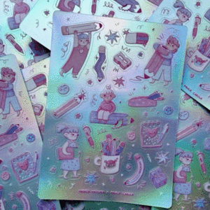 Paola Carola, niña de los lápices, stickers: planilla de stickers