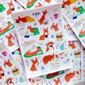 Paola Carola, perrita lectora, stickers: planilla de stickers