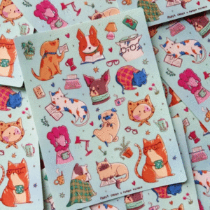 Paola Carola, lomitos lectores, stickers: planilla de stickers