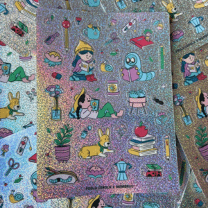 Paola Carola, book worms, stickers: planilla de stickers
