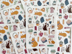 Paola Carola, libros y apapachos, stickers: planilla de stickers