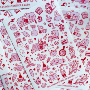Paola Carola, las historias que nos habitan, stickers: planilla de stickers