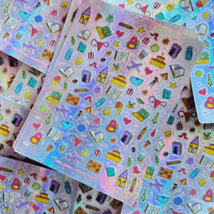 Paola Carola, cositas brillosas, stickers: planilla de stickers