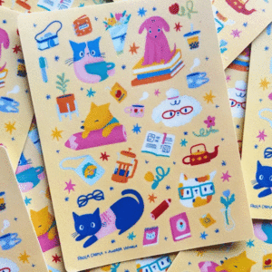 Paola Carola, peluditos lectores, stickers: planilla de stickers