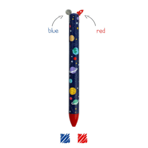Click and Clack, Space, Pen, Red & Blue: bolígrafo bicolor