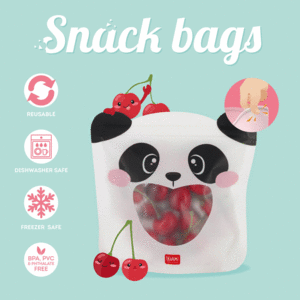 Panda: set de 3 bolsas para snacks